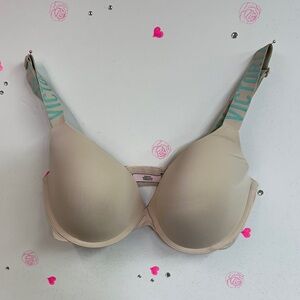 Victoria's Secret Beige Bra with Teal Straps